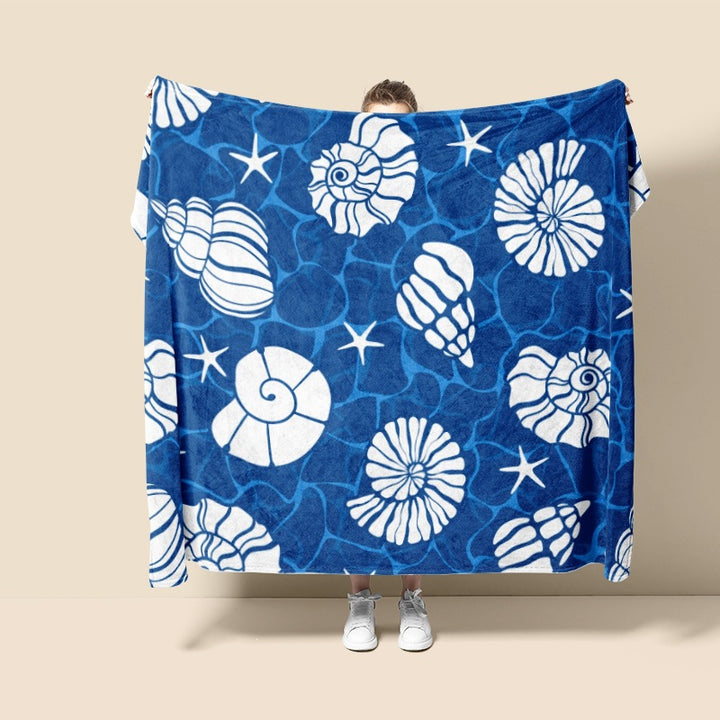 Decorative Ocean-Themed Throw Blanket