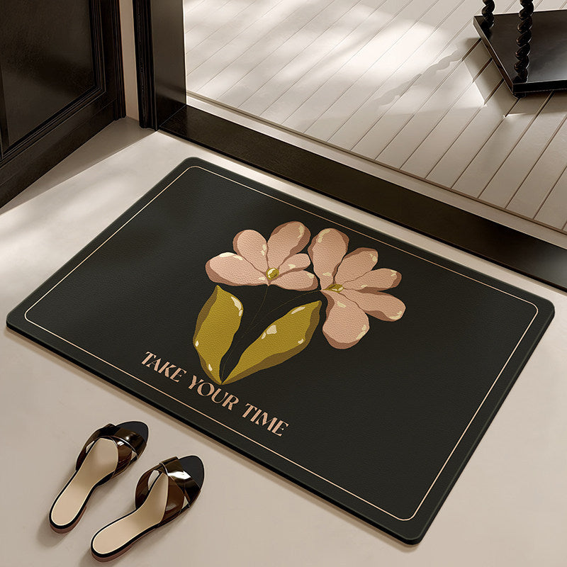 Stylish Floral-Themed Bathroom Mat