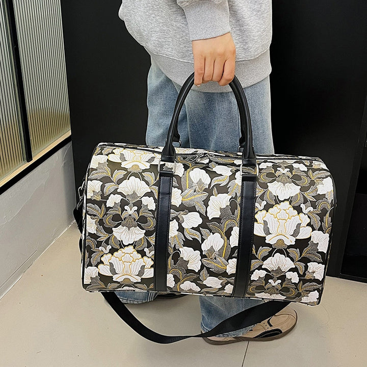 Elegant Floral Print Travel Duffle Bag Stornfield