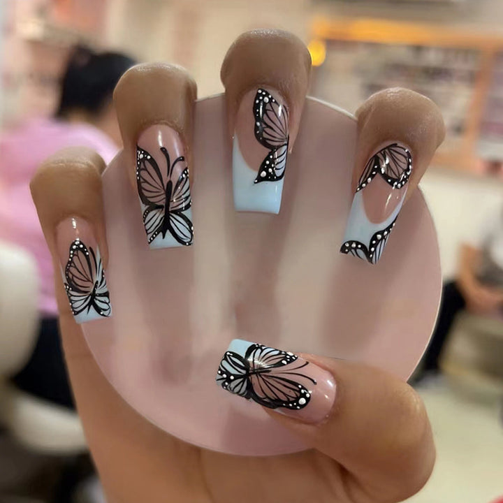 Artistic Butterfly Design Press-On Nail Tips Stornfield