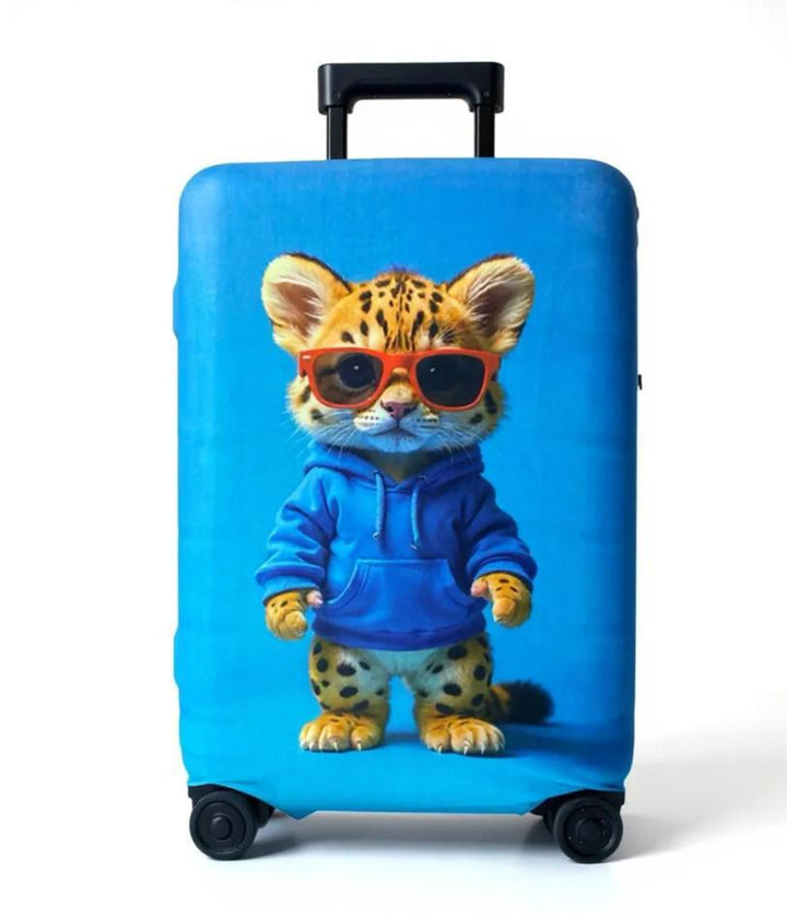 Unisex nan elastic suitcase cover with 3D dog design for trolley, stretchy and scratch-resistant Stornfield