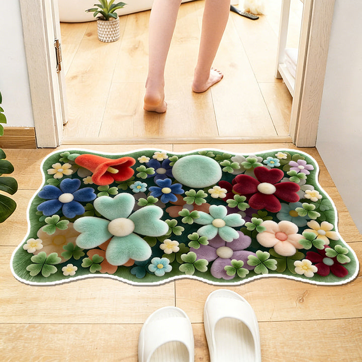 Floral Patterned Soft Bath Mat