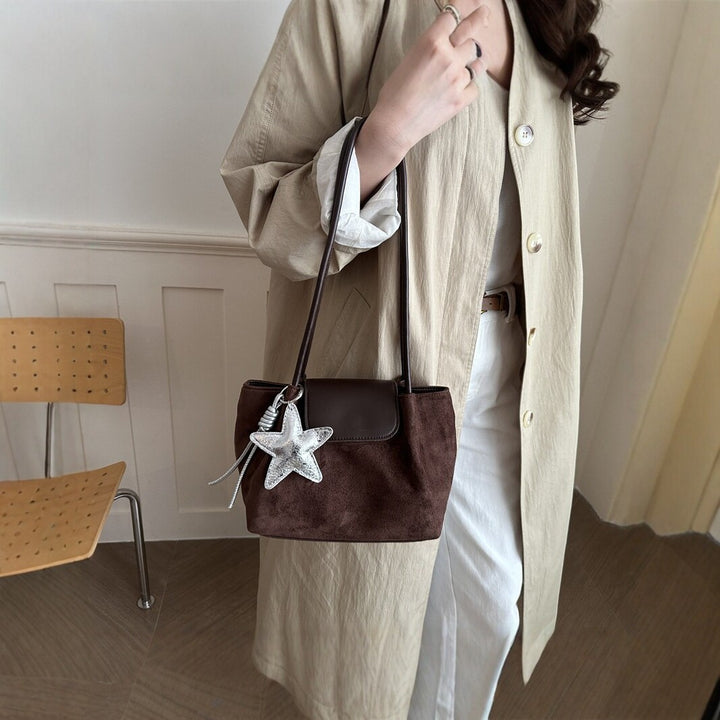 Suede Handbag with Star Charm