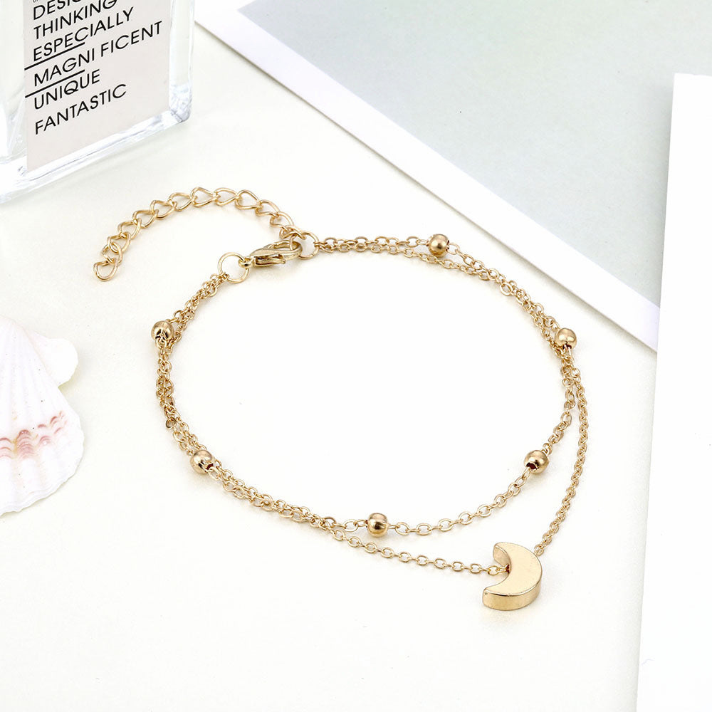 Double Layered Moon Charm Anklet Stornfield
