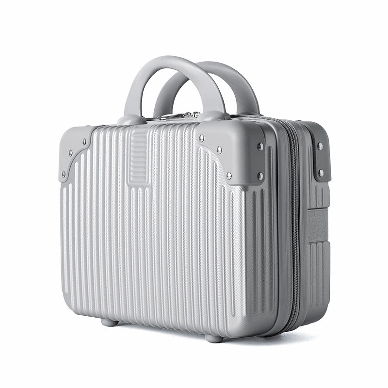 hard-shell travel cosmetic case with double-zip closure top handle and protective feet Stornfield