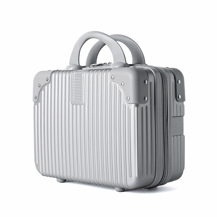 hard-shell travel cosmetic case with double-zip closure top handle and protective feet Stornfield