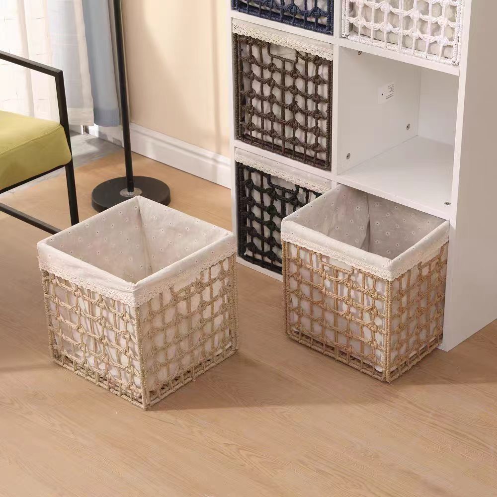 Rectangular storage basket with handwoven design Stornfield
