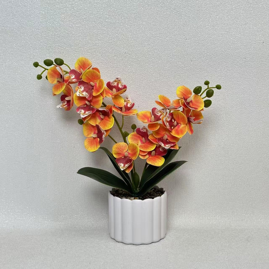 Elegant Artificial Orchid Plant Arrangement for Indoor Decor