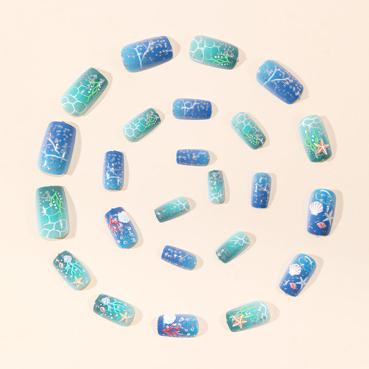 Ocean-Inspired Acrylic Nail Art Set Stornfield