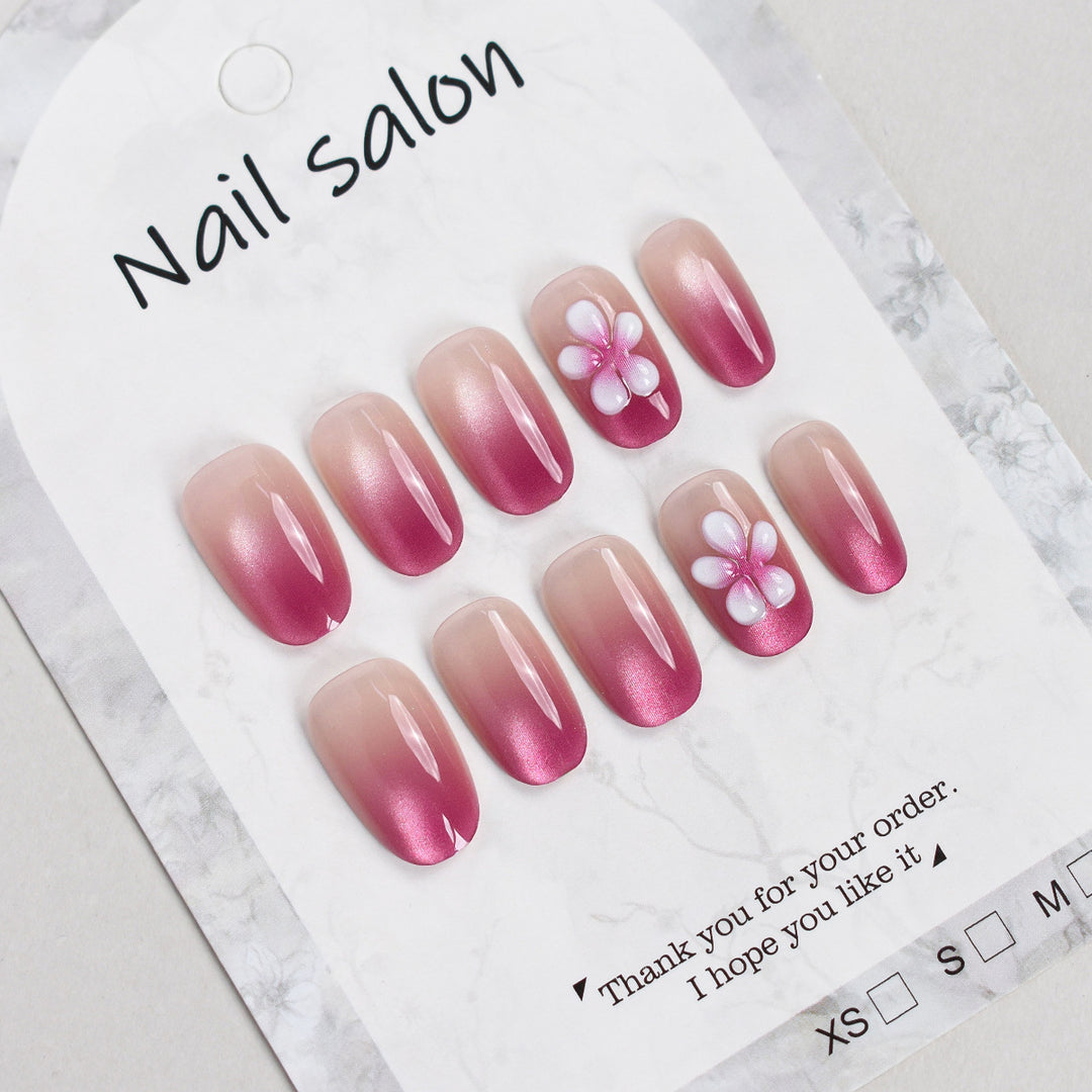 Elegant Floral Press-On Nail Set Stornfield