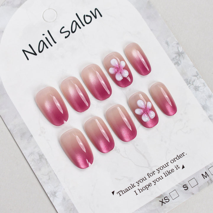 Elegant Floral Press-On Nail Set Stornfield