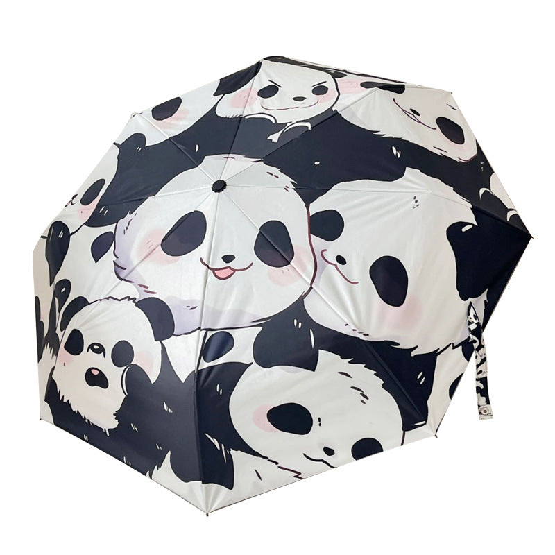 Women Folding Umbrella with Playful Panda Design Stornfield