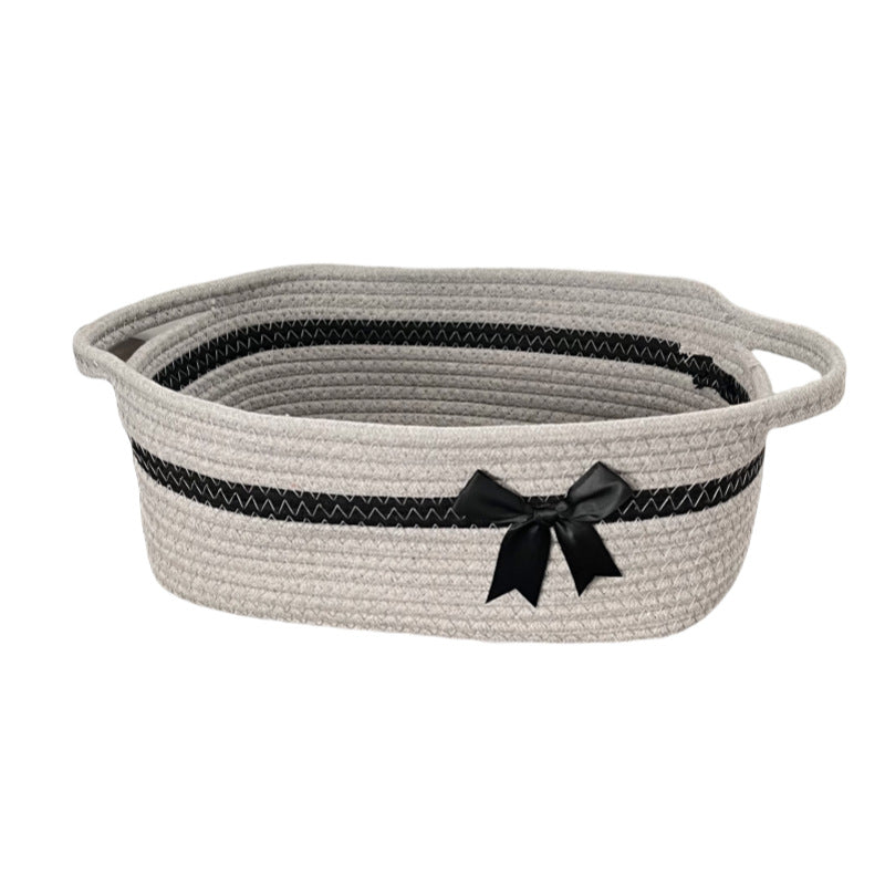 Women's decorative storage basket with bow accent Stornfield