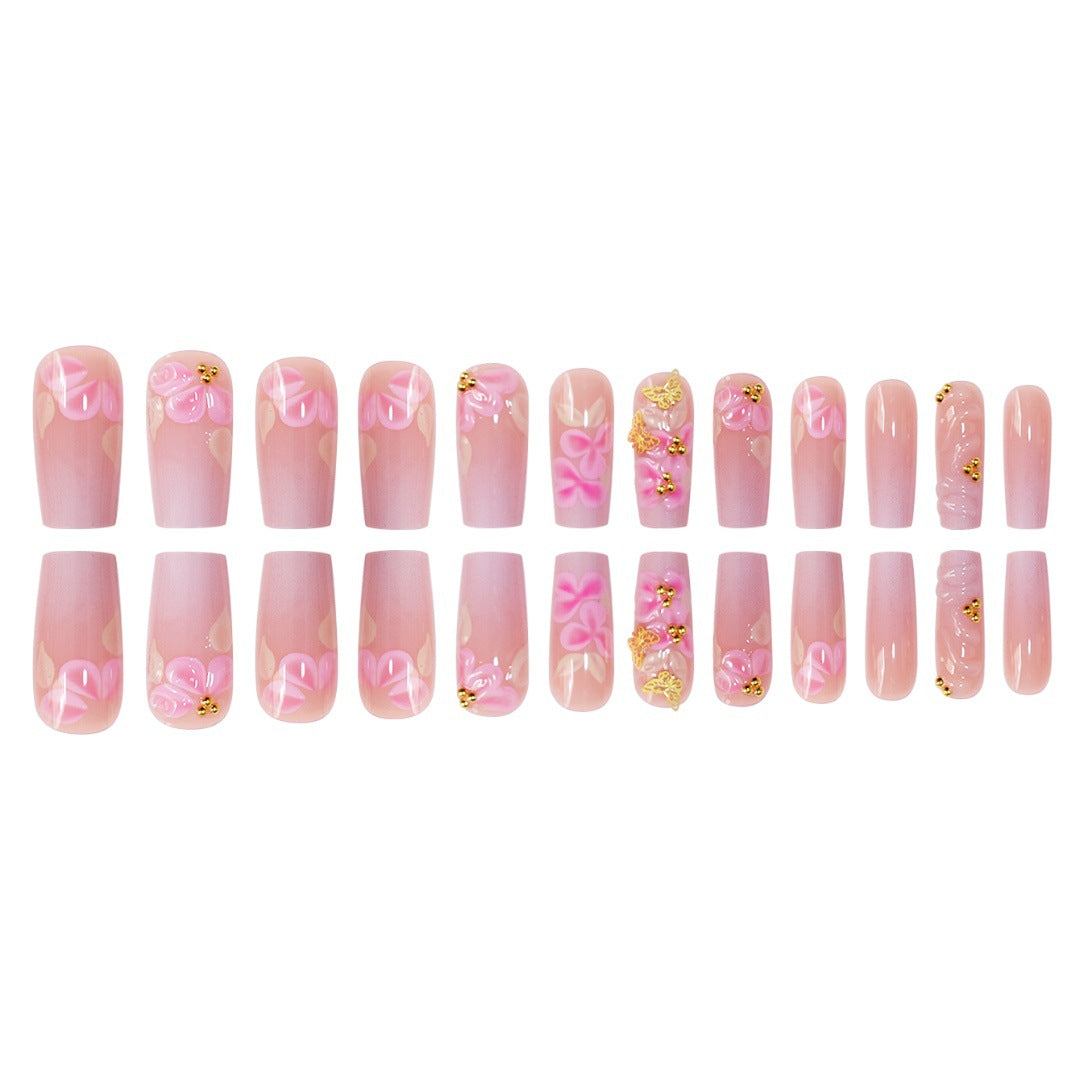 3D Floral Design Press-On Nail Set Stornfield