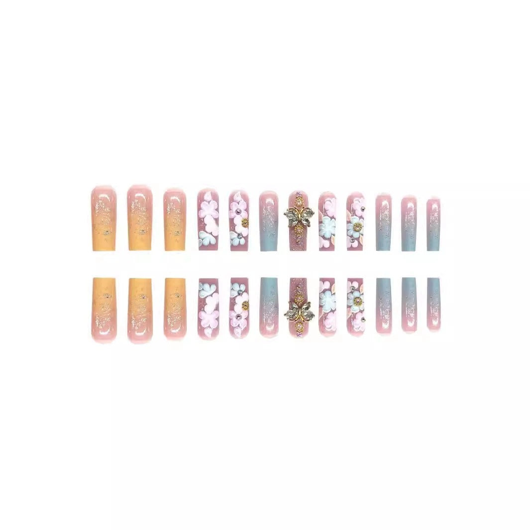 Floral 3D Press-On Nail and Toe Set Stornfield
