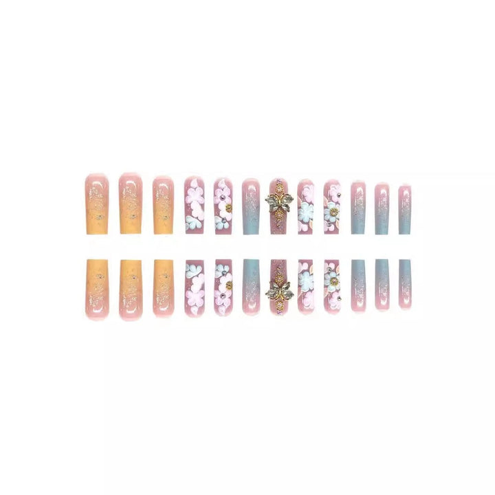 Floral 3D Press-On Nail and Toe Set Stornfield