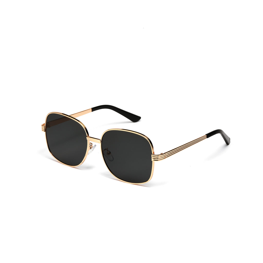 Ladies fashionable angular sunglasses with luxurious golden frame Stornfield