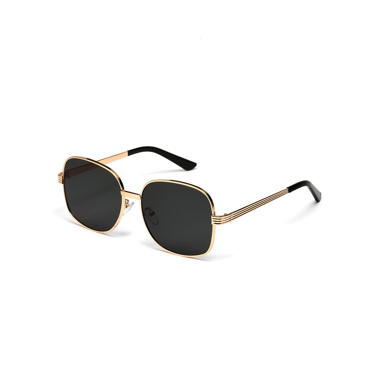 Ladies fashionable angular sunglasses with luxurious golden frame Stornfield