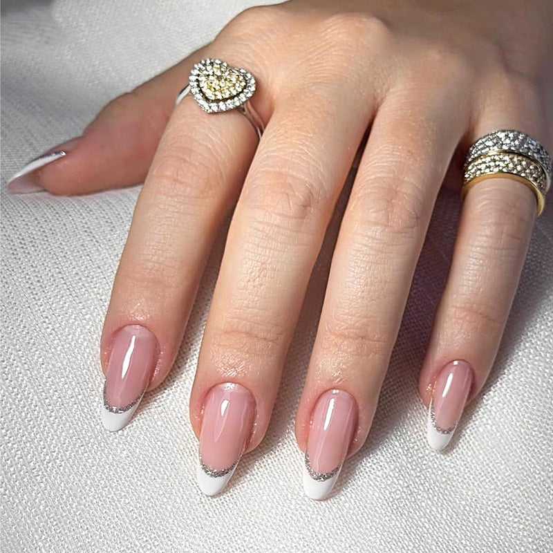 Artificial nail set with elegant glitter accents Stornfield