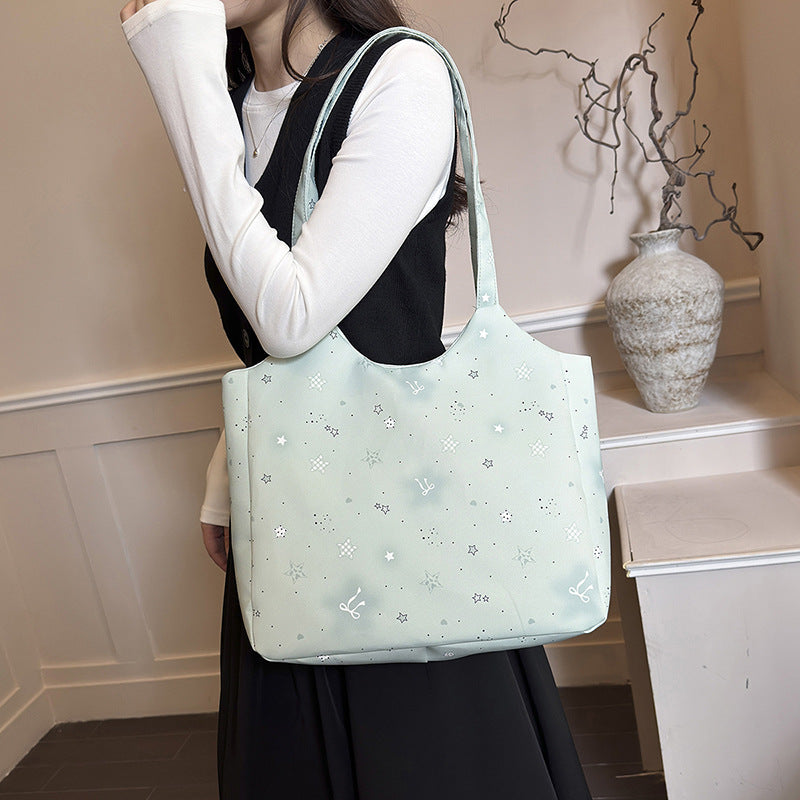 Star-Patterned Reusable Shopping Tote