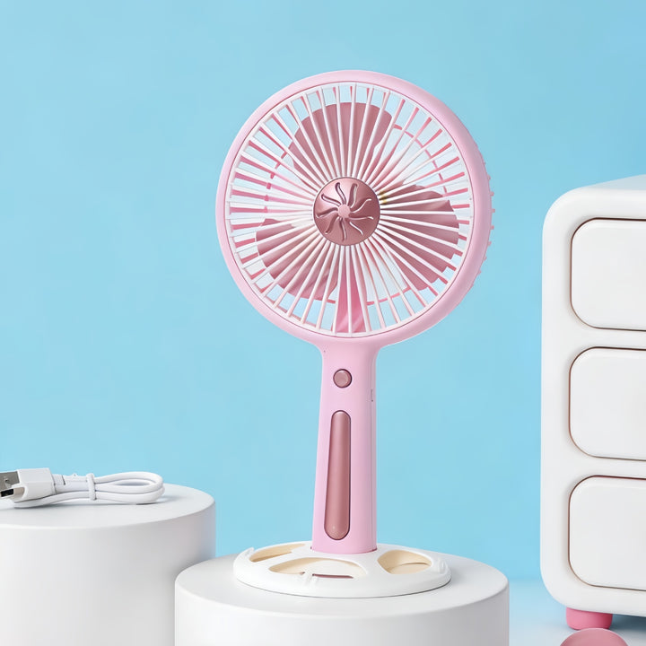 Women's Portable Mini Fan with USB Charging Function and Ergonomic Handle Stornfield