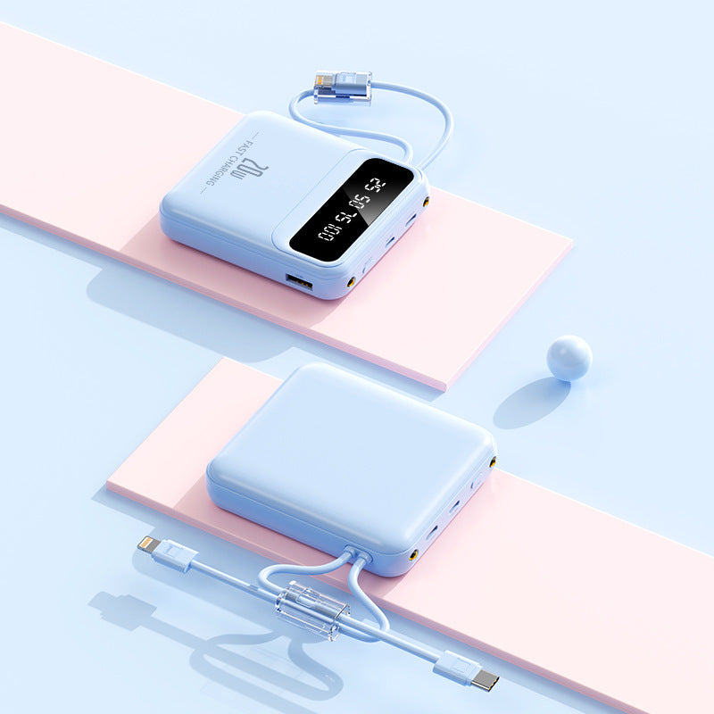 Portable power bank with integrated charging cable and digital display Stornfield