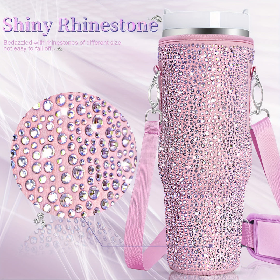Ladies trendy and sparkling drinking bottle with shoulder bag Stornfield