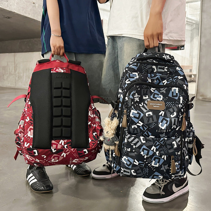 Stylish Multi-Compartment Graphic Print Backpack Stornfield