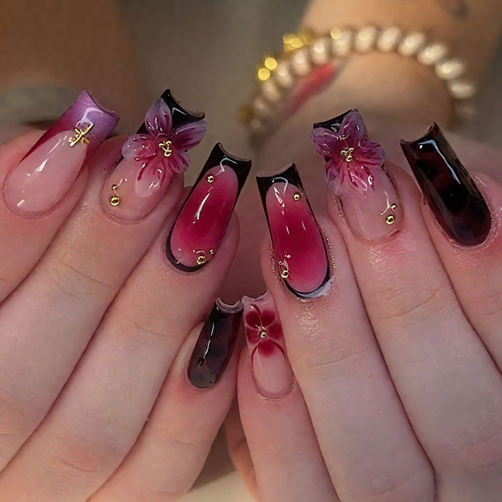 Floral-Inspired Elegant Press-On Nail Set Stornfield