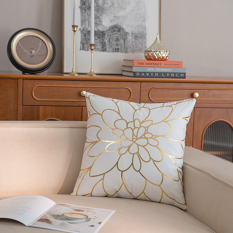 Geometric Foil-Pattern Decorative Throw Pillow Cover