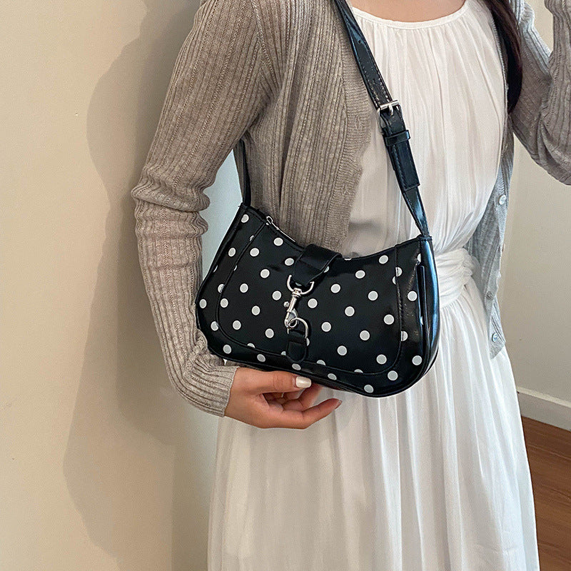 Stylish Polka Dot Crossbody Handbag