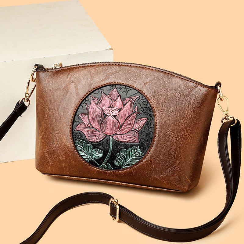 Embossed Floral Clutch Bag