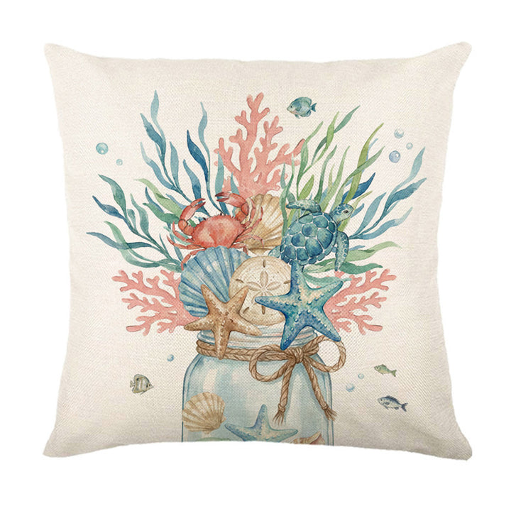 Nautical Coastal Decorative Throw Pillow with Home Sweet Home Print