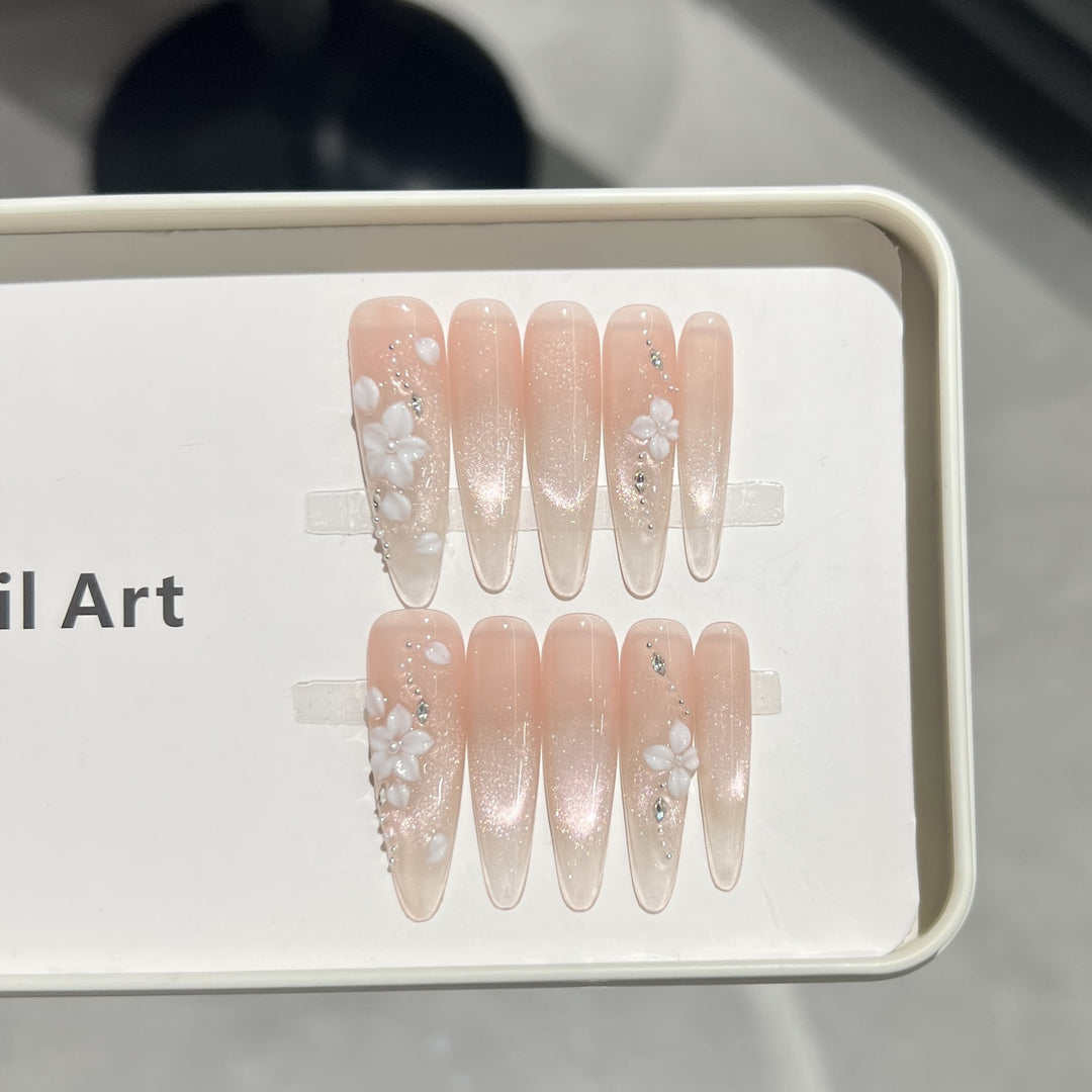 Decorative Floral Press-On Nail Set Stornfield