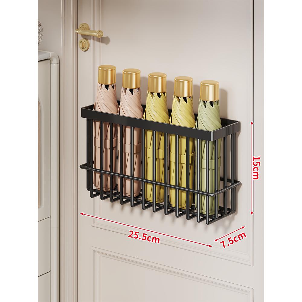 Wall-Mounted Metal Umbrella Organizer for Collapsible Umbrellas