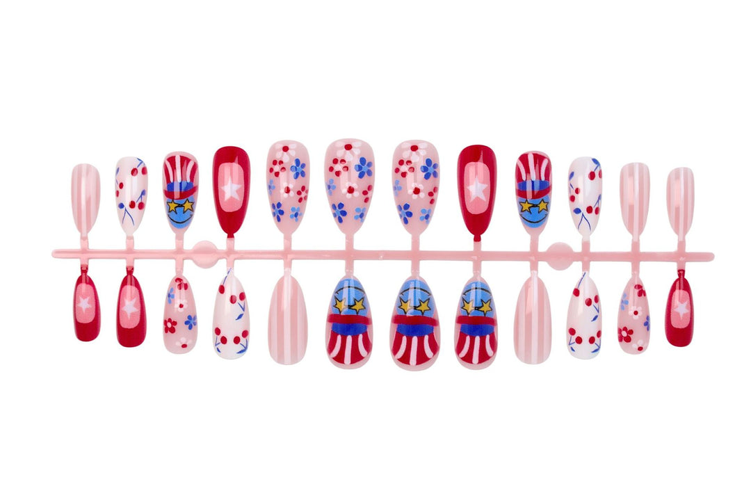 Artificial nail set with creative flower and star designs Stornfield