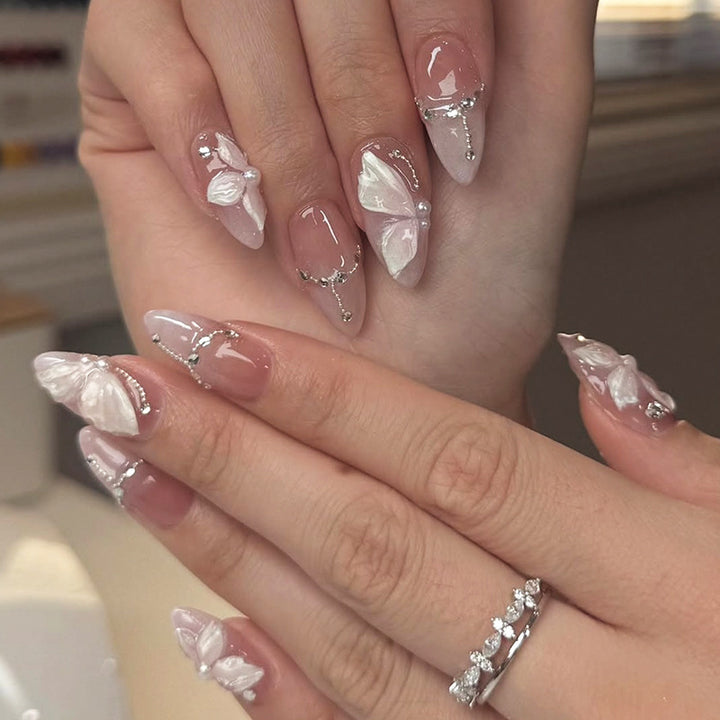 Artificial nail set with exclusive glitter and decoration elements Stornfield