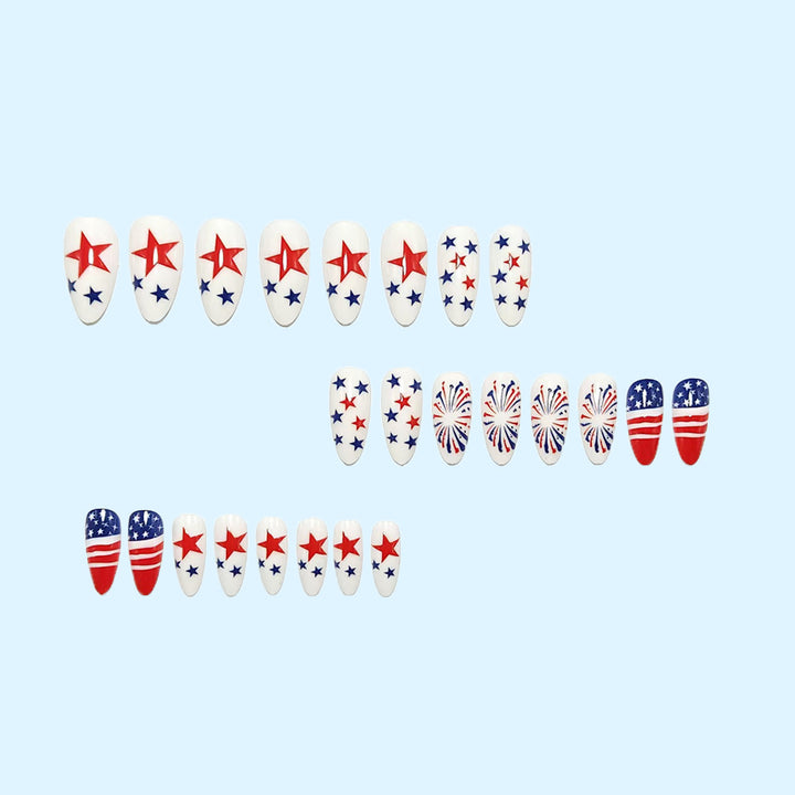 Creative artistic nails with patriotic motifs Stornfield