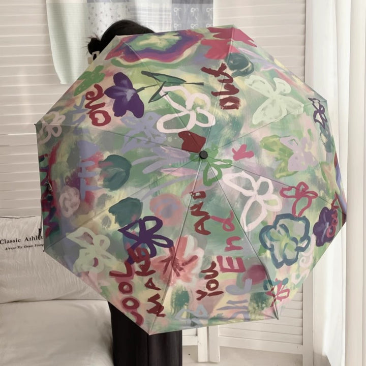 Ladies Foldable Rainbow Retouch Rain Umbrella Stornfield