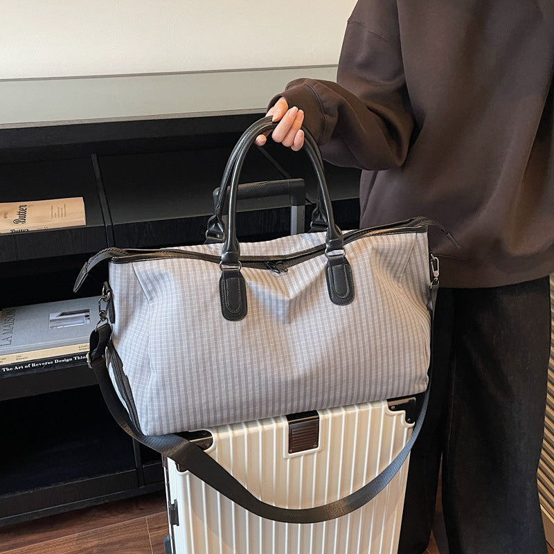 Sporty Travel Bag With Stylish Checkered Pattern Stornfield
