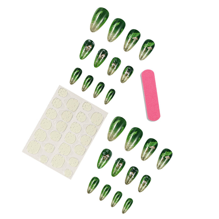 Glamorous artificial nail set with elegant glitter and design accents Stornfield