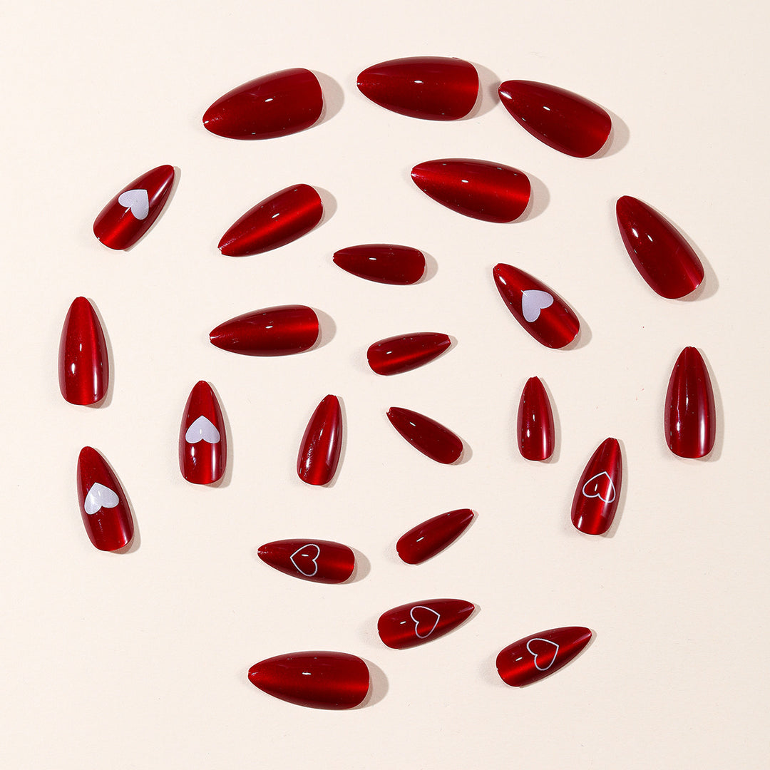 Heart Accent Acrylic Nail Design Stornfield