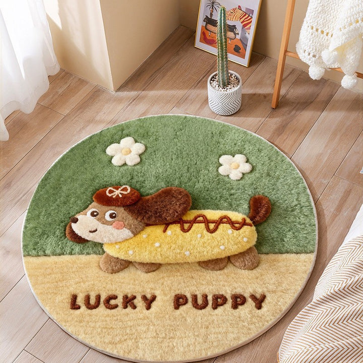 Cat-Themed Round Area Rug