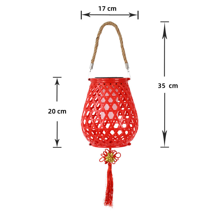 Decorative Woven Lantern With Rope Handle Stornfield