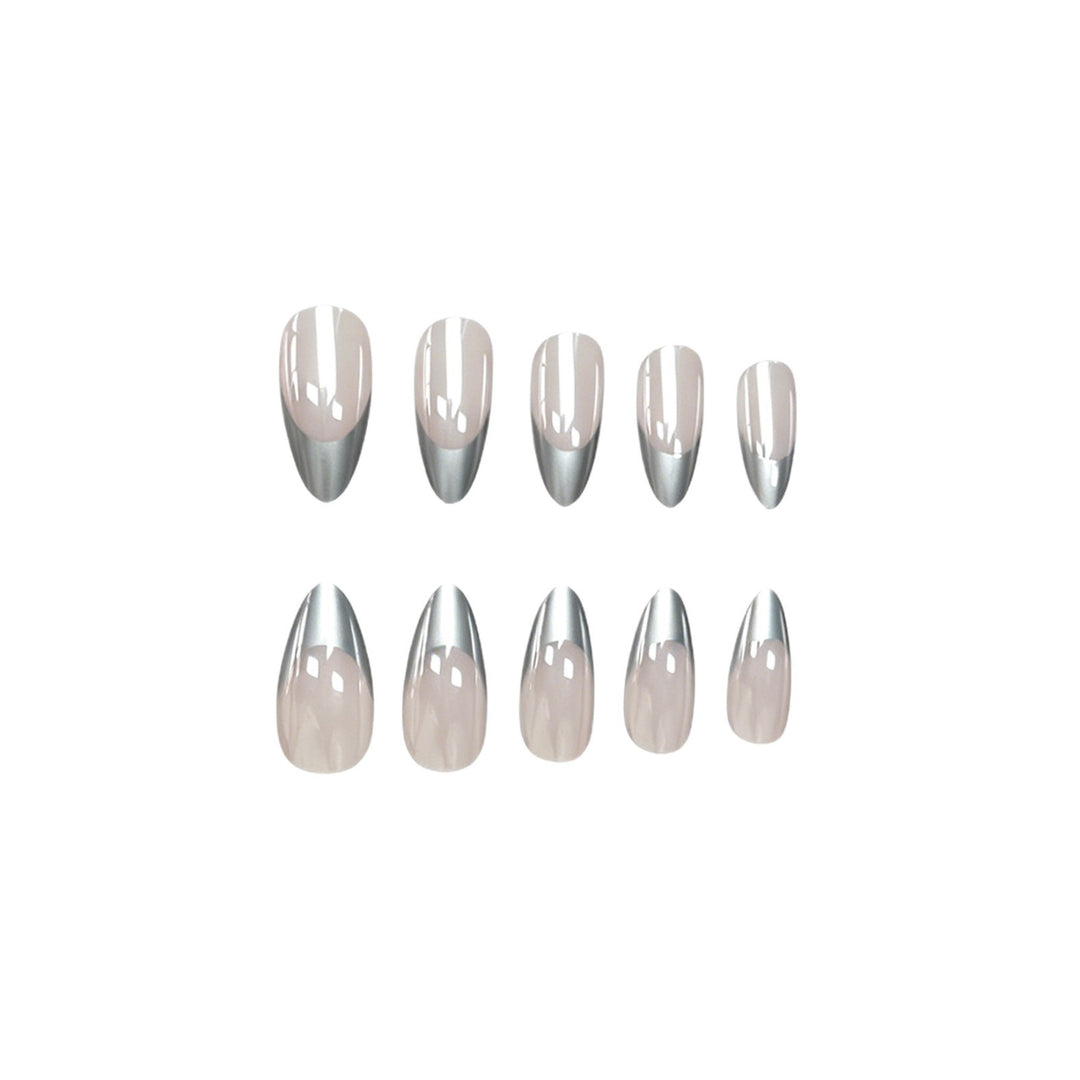 Metallic French Tip Nail Enhancements Stornfield