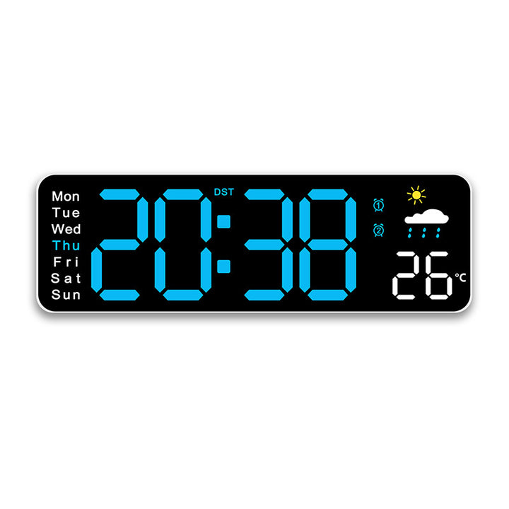 Digital radio alarm clock with temperature and day of the week display Stornfield