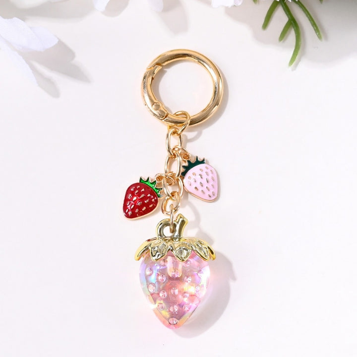 Keychain with Fruity Strawberry Design Stornfield