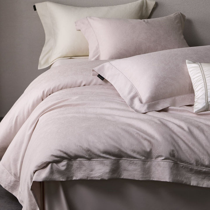 Cotton-Blend Jacquard Duvet Cover Set with Euro Shams & Decorative Lumbar