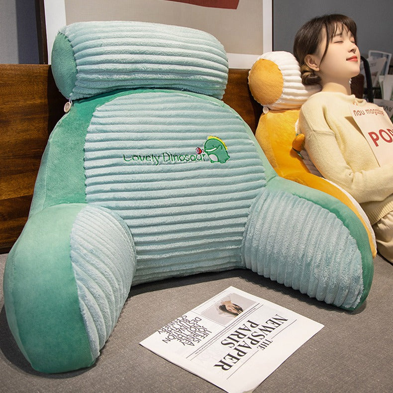Plush back support pillow in toast design Stornfield