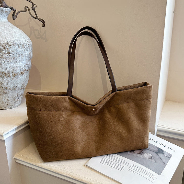Suede Structured Tote Bag
